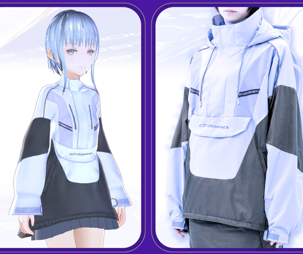 chroma store VRoid virtual fashion model wearing anorak