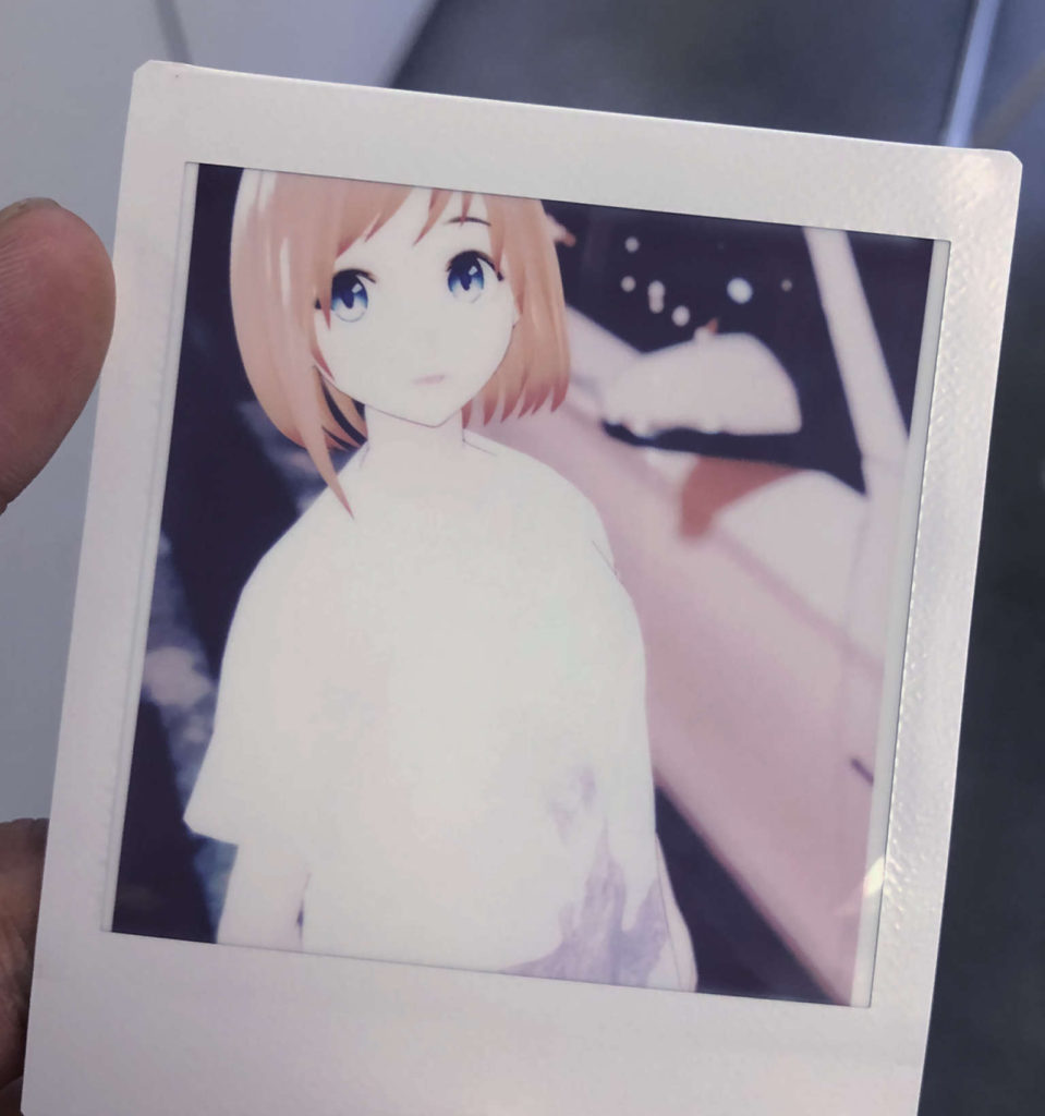 Polaroid photograph of Ryo Asakura virtual character Liang-Liang