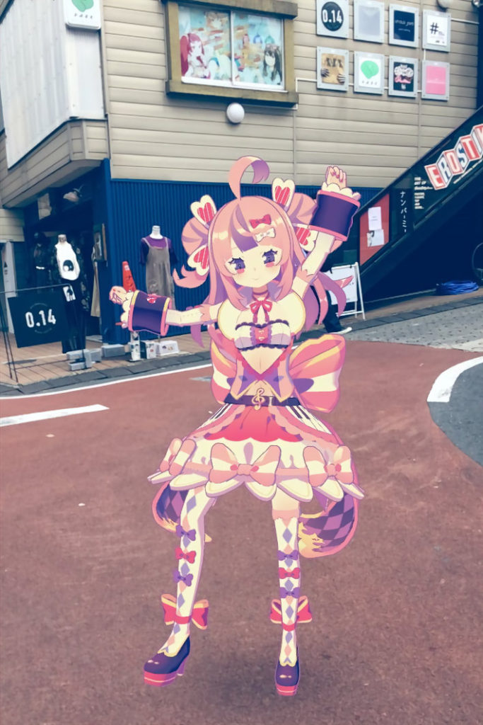 VTuber Takanashi Metro outside of PARK Harajuku